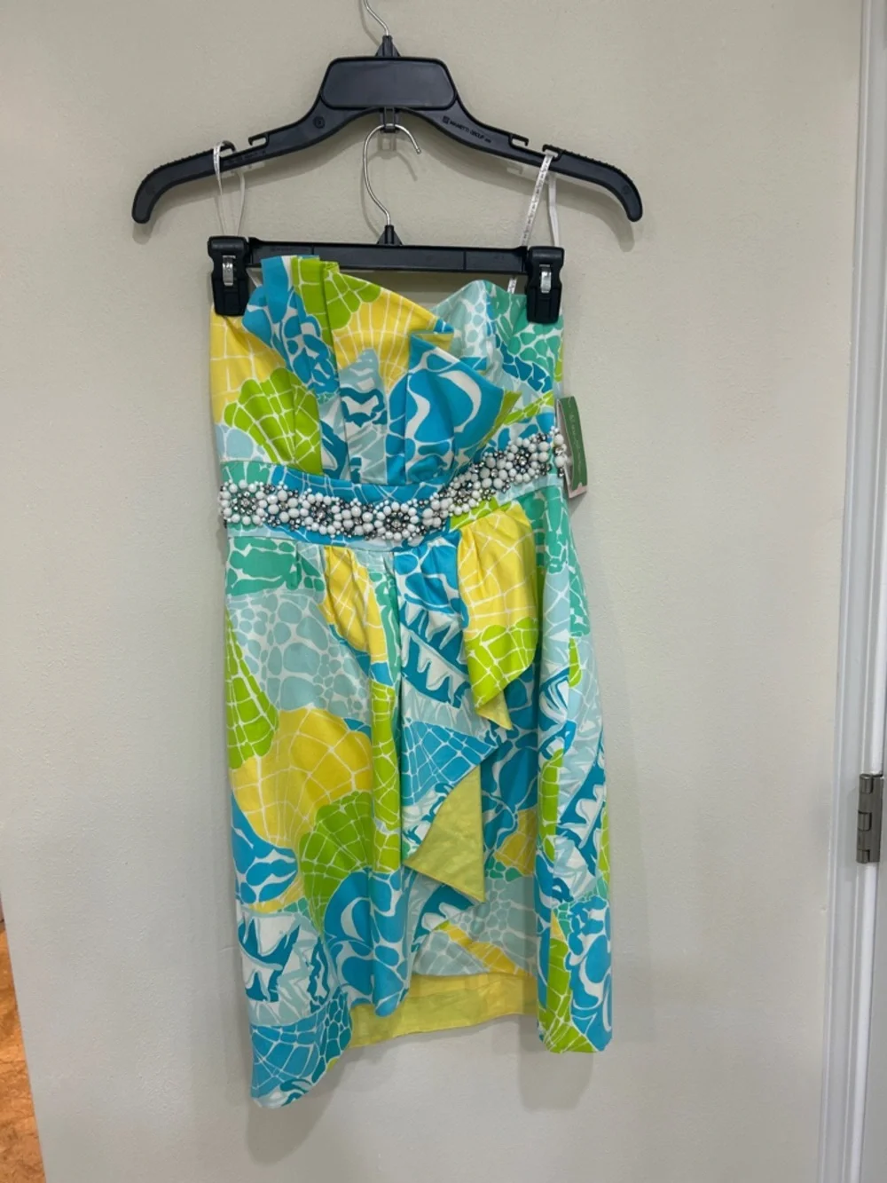 NWT Lilly Pulitzer Strapless Lagoon Green Summer Nights Dress - Picture 3 of 9